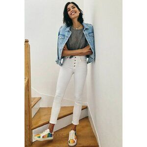 Citizens of Humanity Rocket High-Rise Button-Fly Skinny Jeans - White